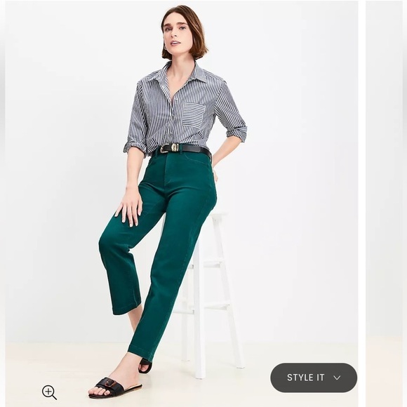 1822 Denim Denim - NEW 1822 Denim Women’s High-Rise Straight Leg Jeans Green Spruce Size 10/30